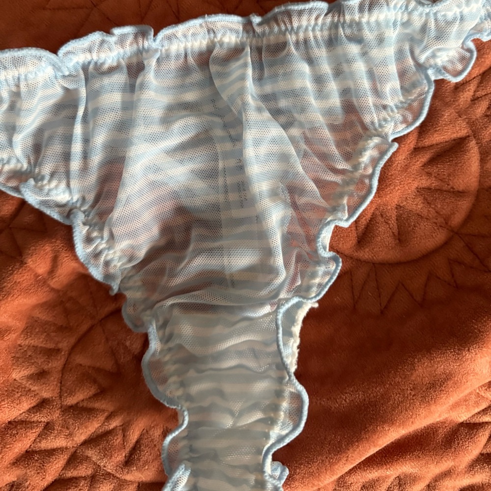 UO Ruched Mesh Thong - Picture 2 of 4
